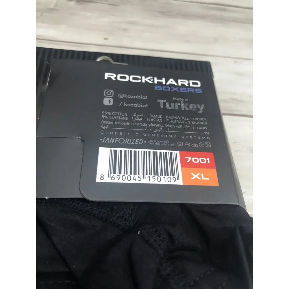Rock Hard Boxer Briefs Trunks Mens Medium Slim Fit Black Underwear 6 Pack N19 - Picture 3 of 4